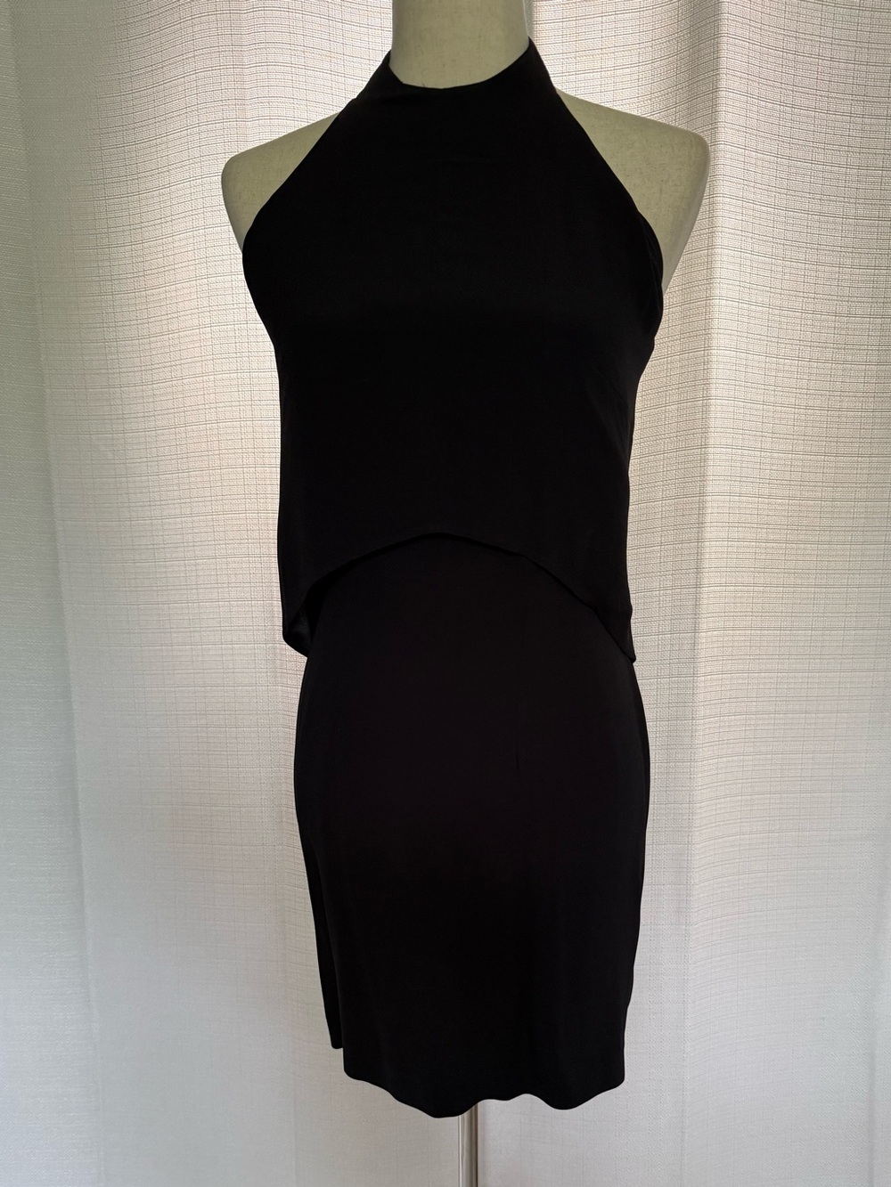 French Connection Black Halter Overlay Mini Dress - 2